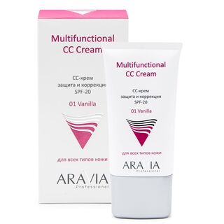 ARAVIA Professional СС-крем защитный SPF-20 Multifunctional CC Cream, Vanilla 01, 50мл/15