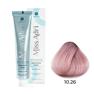 10,26 платиновый блонд розовый крем-краска Miss Adri Brazilian Elixir Ammonia free 100мл
